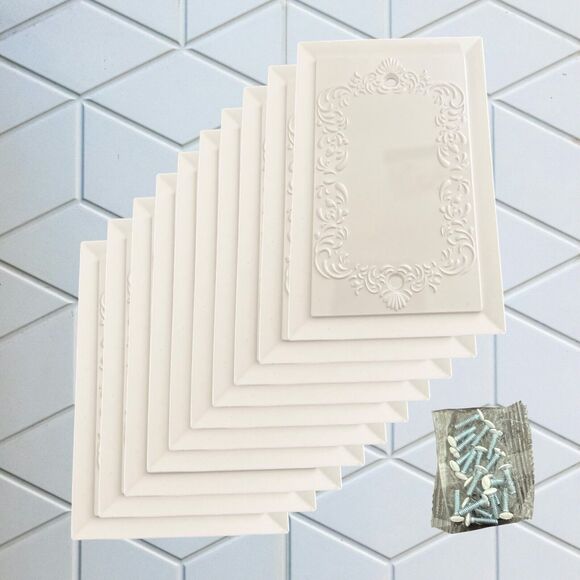 Wall Plate Blank Covers Pack of 10 White Elegant Design - Picture 1 of 5